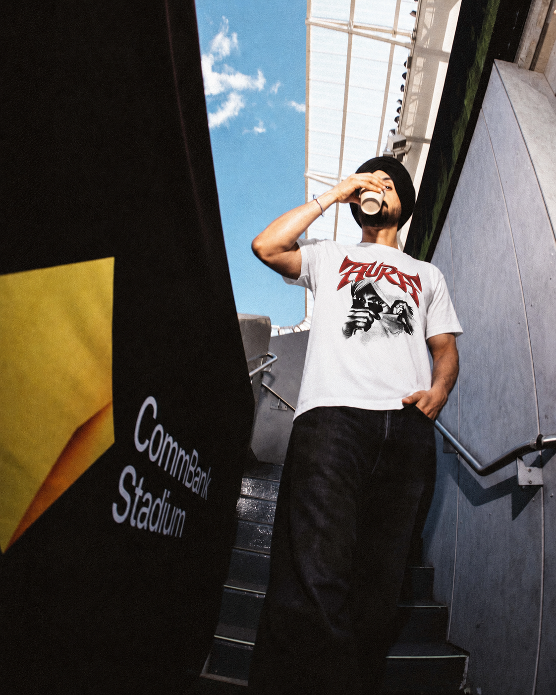 AURA SNIPER DILJIT RIBBED TSHIRT